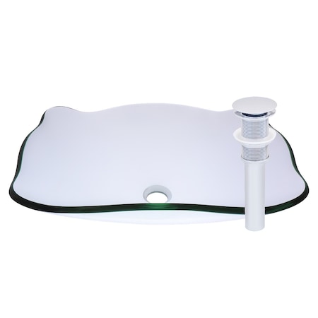 Novatto ELEGANTE Glass Vessel Bathroom Sink Set, Brushed Nickel TIS-317CBN